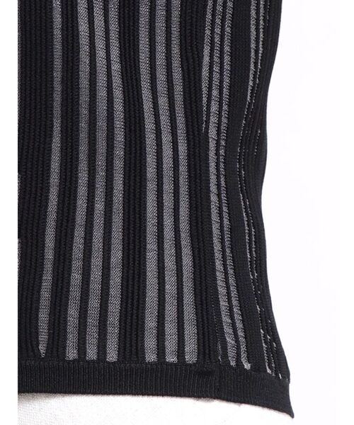 OUNNOUN（オウンノウン）の「【OUNNOUN】ランダムストライプアメスリニット（ニット/セーター・レディース・ベージュ/ブラック/ブルー・FREE）」の18枚目の写真