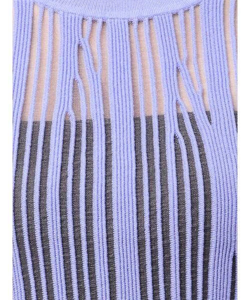 OUNNOUN（オウンノウン）の「【OUNNOUN】ランダムストライプアメスリニット（ニット/セーター・レディース・ベージュ/ブラック/ブルー・FREE）」の21枚目の写真