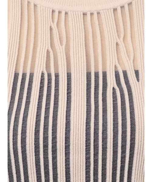 OUNNOUN（オウンノウン）の「【OUNNOUN】ランダムストライプアメスリニット（ニット/セーター・レディース・ベージュ/ブラック/ブルー・FREE）」の22枚目の写真