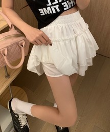 lilful（リルフル）の「【インパン付き】フリルティアードミニスカート レオパード ヒョウ柄（スカート）」