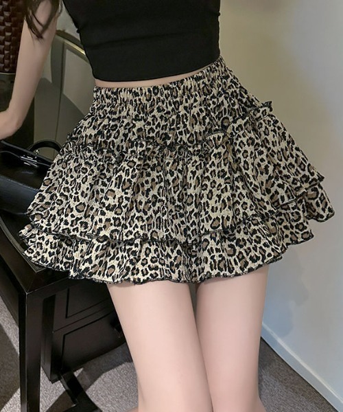 セール】【インパン付き】フリルティアードミニスカート