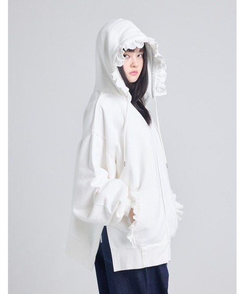 Little sunny bite（リトルサニーバイト）の「/Little sunny bite/lacy logo hoodie（パーカー・レディース・ブラック/グリーン/ホワイト・MEDIUM/SMALL）」の4枚目の写真