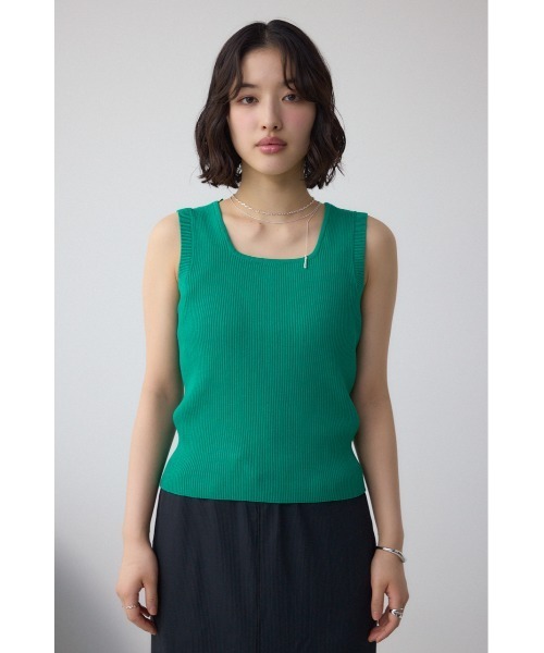 新品タグ付 Bibiy. ROSETTEタンクトップmanaodaysさん着用 セール】【堀田茜さん着用アイテム】スクエアネックリブタンクトップ