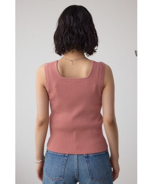 AZUL by moussy（アズールバイマウジー）の「スクエアネックリブタンクトップ（タンクトップ・レディース・アイボリー/ブラック/グリーン系その他/ブルー系その他/グリーン/ピンク・FREE）」の11枚目の写真
