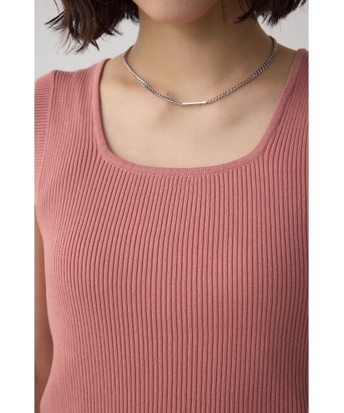 AZUL by moussy（アズールバイマウジー）の「スクエアネックリブタンクトップ（タンクトップ・レディース・アイボリー/ブラック/グリーン系その他/ブルー系その他/グリーン/ピンク・FREE）」の10枚目の写真