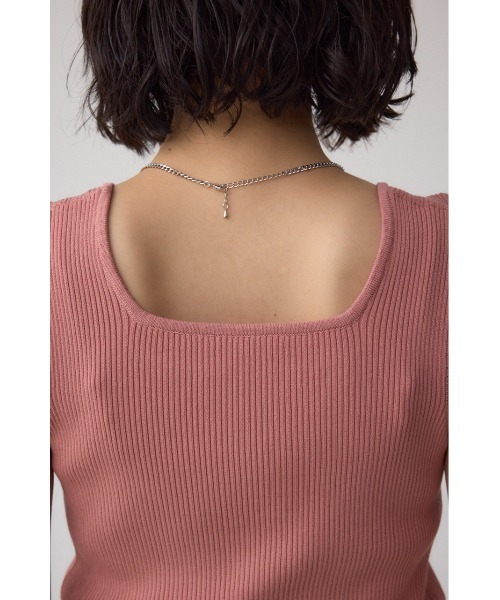 AZUL by moussy（アズールバイマウジー）の「スクエアネックリブタンクトップ（タンクトップ・レディース・アイボリー/ブラック/グリーン系その他/ブルー系その他/グリーン/ピンク・FREE）」の9枚目の写真