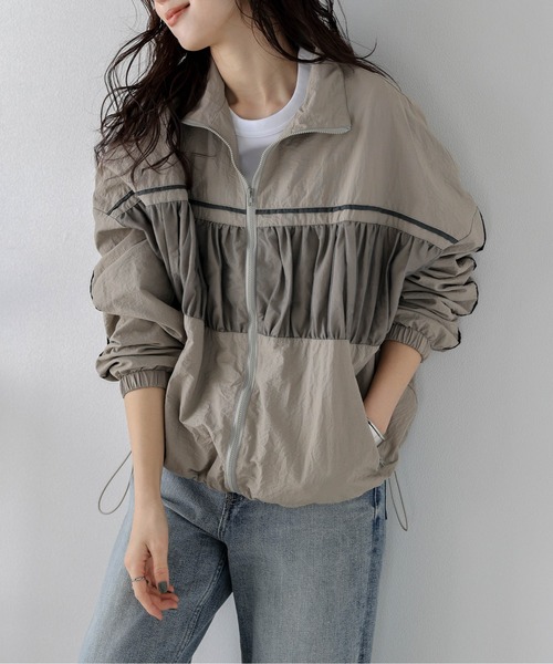 La-gemme（ラジェム）の「チュールドッキング トラックジャケット（ブルゾン・レディース・ブラック/ベージュ/ネイビー/オフホワイト・フリー）」の3枚目の写真