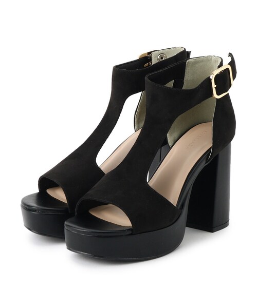 ESPERANZA（エスペランサ）の「Tストラップスクエアサンダル（サンダル・レディース・ブラック系/アイボリー/グレー系・S/M/L/LL）」の6枚目の写真