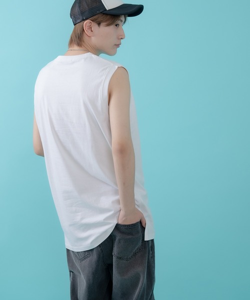 improves(インプローブス)の「ロング丈 タンクトップ(タンクトップ・メンズ・ホワイト/ブラック/杢グレー/ベージュ・MEDIUM/LARGE/X-LARGE)」の7枚目の写真