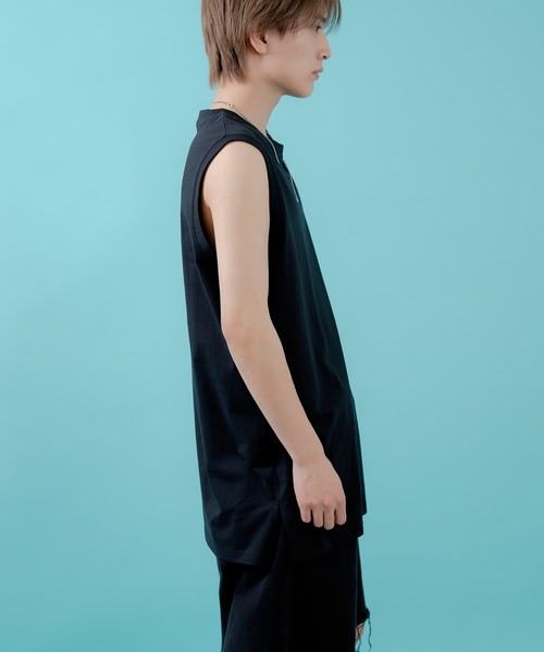 improves(インプローブス)の「ロング丈 タンクトップ(タンクトップ・メンズ・ホワイト/ブラック/杢グレー/ベージュ・MEDIUM/LARGE/X-LARGE)」の14枚目の写真