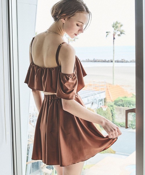 Andemiu（アンデミュウ）の「【水着】フリル3セットスイムウェア328242（水着・レディース・ブラック/ブラウン・SMALL/MEDIUM）」の9枚目の写真