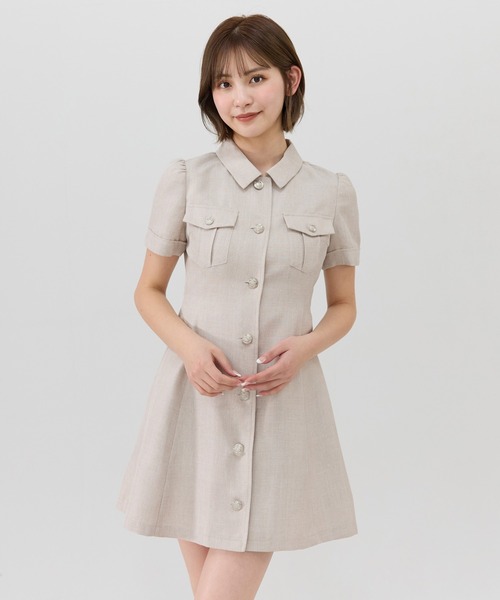 レディアゼル エンブレムボタンシャツワンピース エンブレムボタンシャツワンピース（ワンピース）｜REDYAZEL