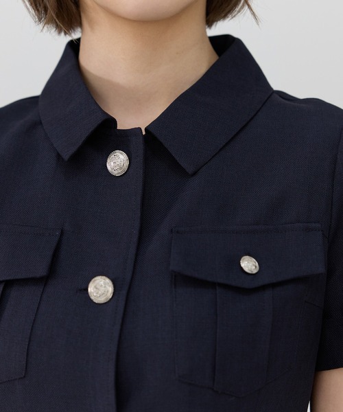 エンブレムボタンシャツワンピース（ワンピース）｜REDYAZEL