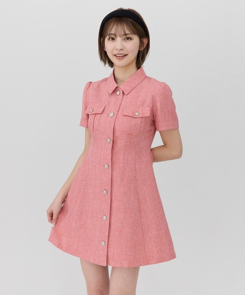 レディアゼル エンブレムボタンシャツワンピース エンブレムボタンシャツワンピース（ワンピース）｜REDYAZEL