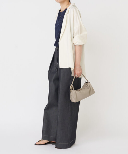 LIVETART（リヴェタート）の「麻混ツイルジャケット（テーラードジャケット・レディース・アイボリー/ブラック・FREE）」の17枚目の写真