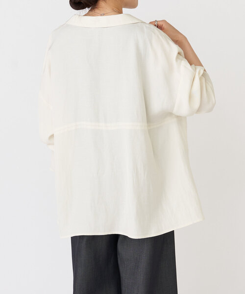 LIVETART（リヴェタート）の「麻混ツイルジャケット（テーラードジャケット・レディース・アイボリー/ブラック・FREE）」の19枚目の写真