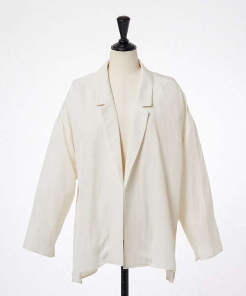 LIVETART（リヴェタート）の「麻混ツイルジャケット（テーラードジャケット・レディース・アイボリー/ブラック・FREE）」の22枚目の写真