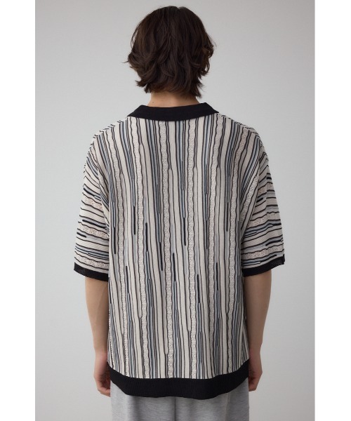 AZUL by moussy(アズールバイマウジー)の「ポロ襟クージーニットトップス(ポロシャツ・メンズ・ホワイト系その他/ブラック系その他/グレー系その他・MEDIUM/LARGE)」の9枚目の写真