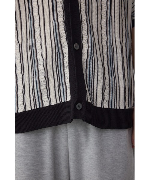 AZUL by moussy(アズールバイマウジー)の「ポロ襟クージーニットトップス(ポロシャツ・メンズ・ホワイト系その他/ブラック系その他/グレー系その他・MEDIUM/LARGE)」の12枚目の写真