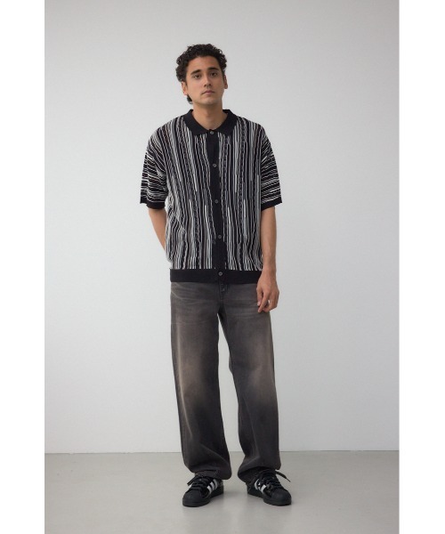 AZUL by moussy(アズールバイマウジー)の「ポロ襟クージーニットトップス(ポロシャツ・メンズ・ホワイト系その他/ブラック系その他/グレー系その他・MEDIUM/LARGE)」の15枚目の写真