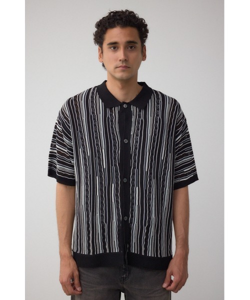 AZUL by moussy(アズールバイマウジー)の「ポロ襟クージーニットトップス(ポロシャツ・メンズ・ホワイト系その他/ブラック系その他/グレー系その他・MEDIUM/LARGE)」の16枚目の写真