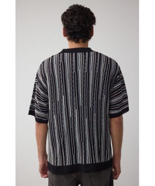 AZUL by moussy(アズールバイマウジー)の「ポロ襟クージーニットトップス(ポロシャツ・メンズ・ホワイト系その他/ブラック系その他/グレー系その他・MEDIUM/LARGE)」の18枚目の写真