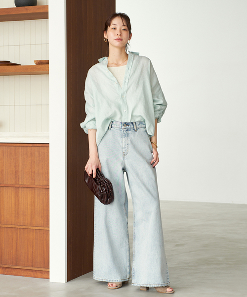 plage(プラージュ)の「Linen Short シャツ(シャツ/ブラウス・レディース・ピンク系その他/キャメル/グリーン系その他/ホワイト・FREE)」の8枚目の写真