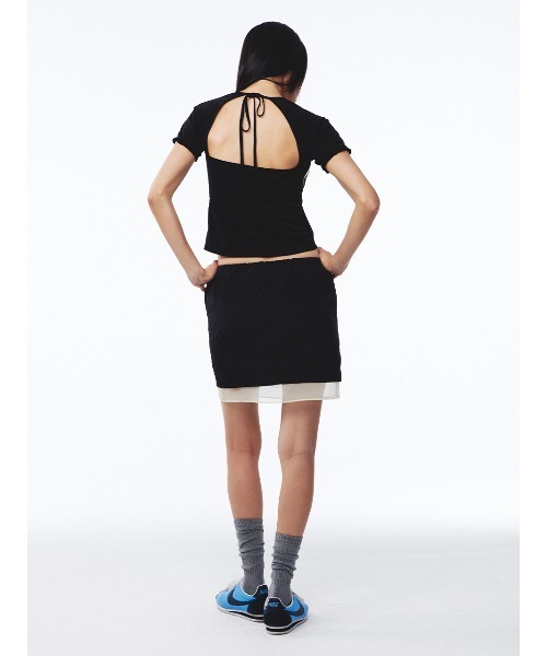 Kijun(キジュン)の「Kijun/キジュン/Frill Backless Top(Tシャツ/カットソー・レディース・ブラック・S/M)」の5枚目の写真