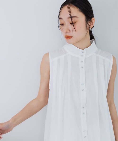 KBF（ケイビーエフ）の「スリーブレスタックプリーツワンピース（ワンピース・レディース・オフホワイト/ブラック/ピンク・ONE）」の4枚目の写真