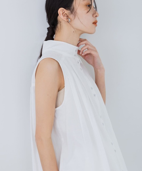 KBF（ケイビーエフ）の「スリーブレスタックプリーツワンピース（ワンピース・レディース・オフホワイト/ブラック/ピンク・ONE）」の5枚目の写真