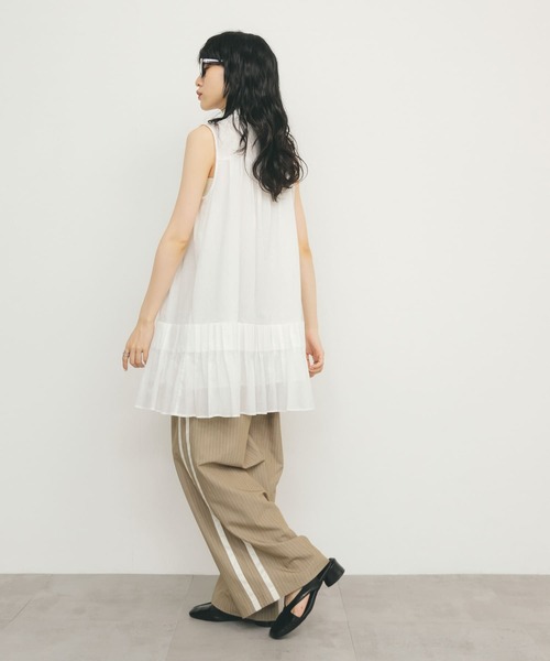 KBF（ケイビーエフ）の「スリーブレスタックプリーツワンピース（ワンピース・レディース・オフホワイト/ブラック/ピンク・ONE）」の10枚目の写真