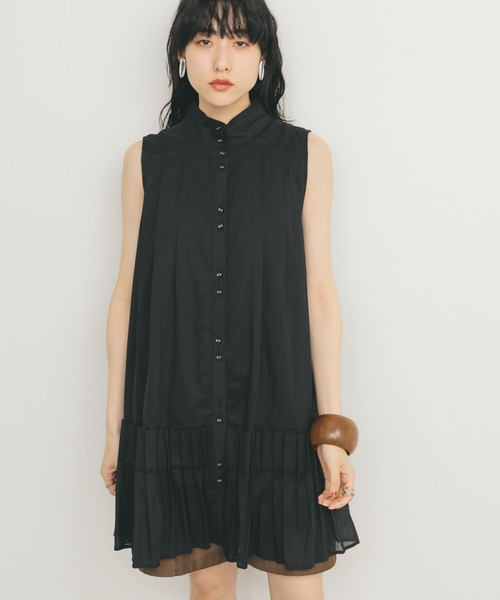 KBF（ケイビーエフ）の「スリーブレスタックプリーツワンピース（ワンピース・レディース・オフホワイト/ブラック/ピンク・ONE）」の11枚目の写真