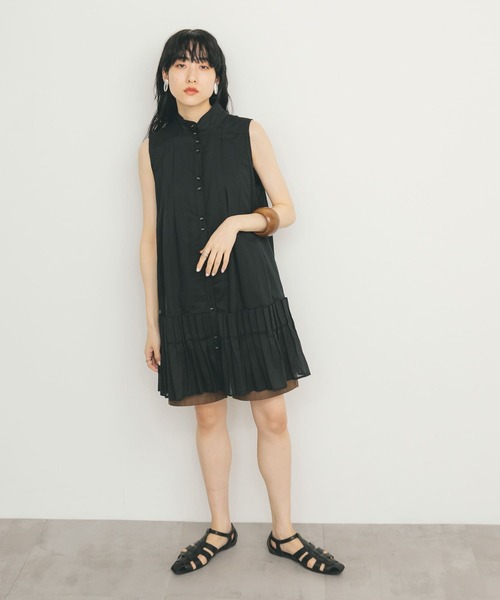 KBF（ケイビーエフ）の「スリーブレスタックプリーツワンピース（ワンピース・レディース・オフホワイト/ブラック/ピンク・ONE）」の15枚目の写真