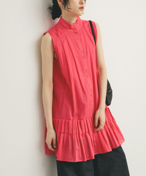 KBF（ケイビーエフ）の「スリーブレスタックプリーツワンピース（ワンピース・レディース・オフホワイト/ブラック/ピンク・ONE）」の18枚目の写真