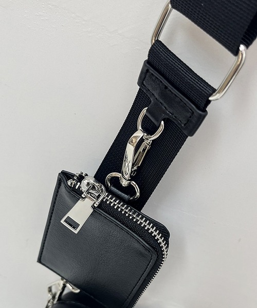 folka（フォルカ）の「4D21 ミニスクエアショルダーバッグ 取り外し可能 カード 小物 コインケース付（ショルダーバッグ・レディース・ブラック/ホワイト/ブラウン・ONESIZE）」の9枚目の写真