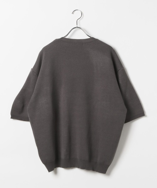 LAND MUSEUM（ランドミュージアム）の「LAND MUSEUM／JOY半袖ニット（ニット/セーター・メンズ・ブラック/チャコール・FREE）」の10枚目の写真