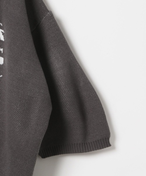 LAND MUSEUM（ランドミュージアム）の「LAND MUSEUM／JOY半袖ニット（ニット/セーター・メンズ・ブラック/チャコール・FREE）」の6枚目の写真