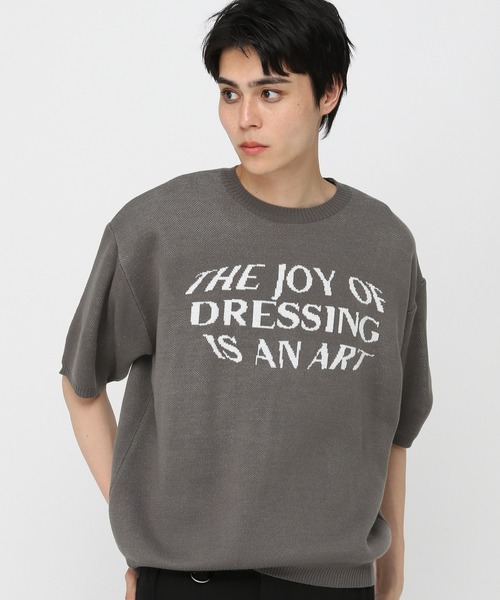 LAND MUSEUM（ランドミュージアム）の「LAND MUSEUM／JOY半袖ニット（ニット/セーター・メンズ・ブラック/チャコール・FREE）」の17枚目の写真