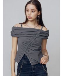 EMODA（エモダ）の「オフショルダーボタントップ（Tシャツ/カットソー）」