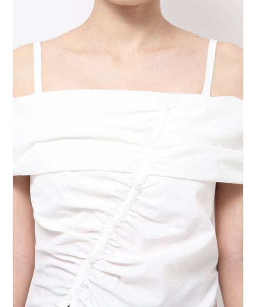 EMODA（エモダ）の「オフショルダーボタントップ（Tシャツ/カットソー・レディース・グレー/ホワイト/ライム・FREE）」の8枚目の写真