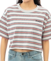 【RVCA/ルーカ】23SS SUNRISE BE CROP SS/ボーダーショート丈半袖Tシャツ