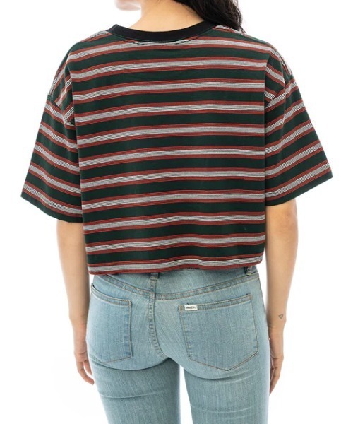 RVCA(ルーカ)の「【RVCA/ルーカ】23SS SUNRISE BE CROP SS/ボーダーショート丈半袖Tシャツ(Tシャツ/カットソー・レディース・ブラック系その他/グレー系その他・MEDIUM/SMALL)」の6枚目の写真