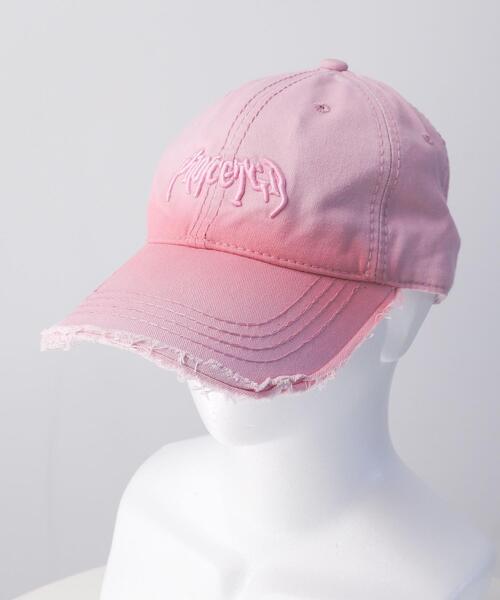 WEGO（ウィゴー）の「WEGO/ロゴ刺繍ダメージピグメントキャップ（キャップ・レディース・ブラウン/ピンク/ブラック・FREE）」の3枚目の写真