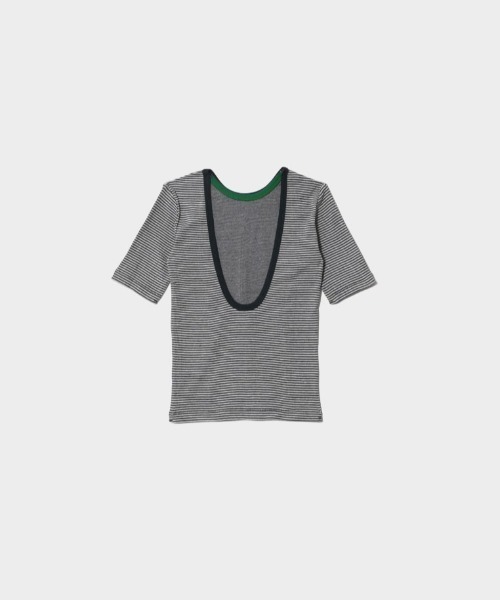 MILLER（ミラー）の「Miller double-front  T-shirt（Tシャツ/カットソー・レディース・ネイビー系/ブラック×ホワイト/ホワイト・36/38）」の3枚目の写真