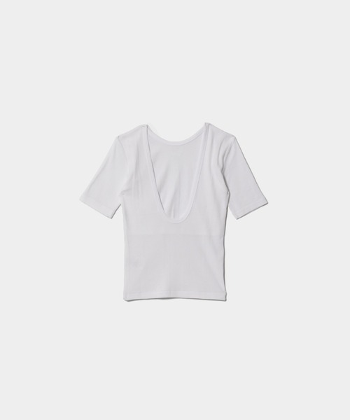 MILLER（ミラー）の「Miller double-front  T-shirt（Tシャツ/カットソー・レディース・ネイビー系/ブラック×ホワイト/ホワイト・36/38）」の2枚目の写真