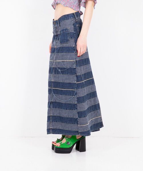HYSTERICGLAMOURロングスカート HYSTERIC GIRLS スリットデニムロングスカート（スカート