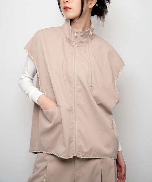 Nora Lily(ノラリリー)の「【Nora Lily】2 material Sleeve-Less Top(UNISEX)(ベスト・メンズ・ベージュ/ネイビー/ライトグリーン・FREE)」の18枚目の写真