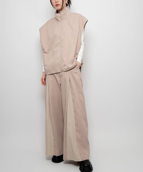 Nora Lily(ノラリリー)の「【Nora Lily】2 material Sleeve-Less Top(UNISEX)(ベスト・メンズ・ベージュ/ネイビー/ライトグリーン・FREE)」の20枚目の写真