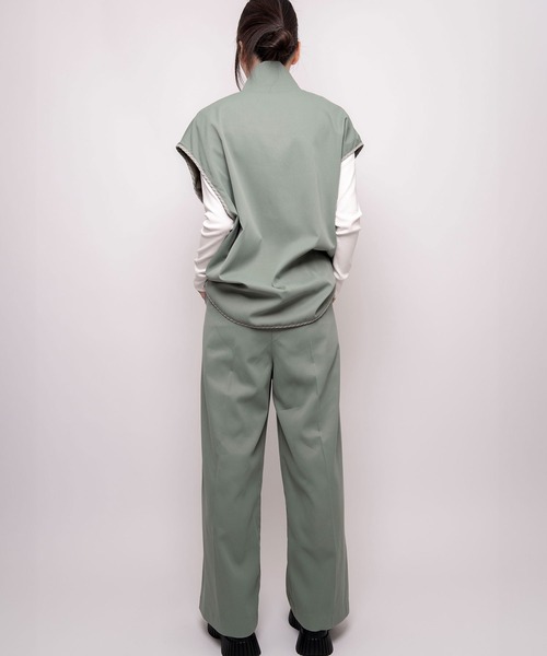 Nora Lily(ノラリリー)の「【Nora Lily】2 material Sleeve-Less Top(UNISEX)(ベスト・メンズ・ベージュ/ネイビー/ライトグリーン・FREE)」の16枚目の写真