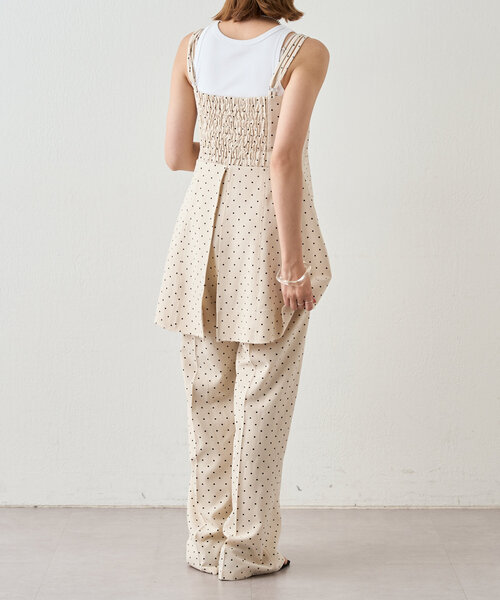 SHENERY（シーナリー）の「《リラックスムード》ダブルストラップドットサロペット（サロペット/オーバーオール・レディース・アイボリー・36/38）」の5枚目の写真